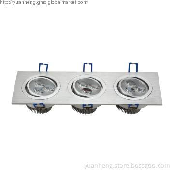 3W*3 wire drawing of stainless steel ceiling lamp and LED down lamp